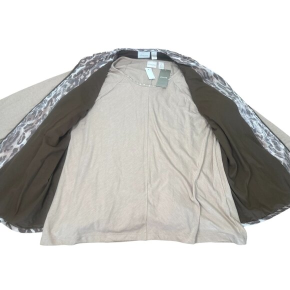 Chicos Leopard Print Puffer Vest with top Womens Large Quilted Classic Preppy - Picture 5 of 16